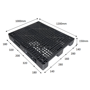 120×100cm 黑色川字型塑膠棧板 價格:680元，量大優惠(新品)